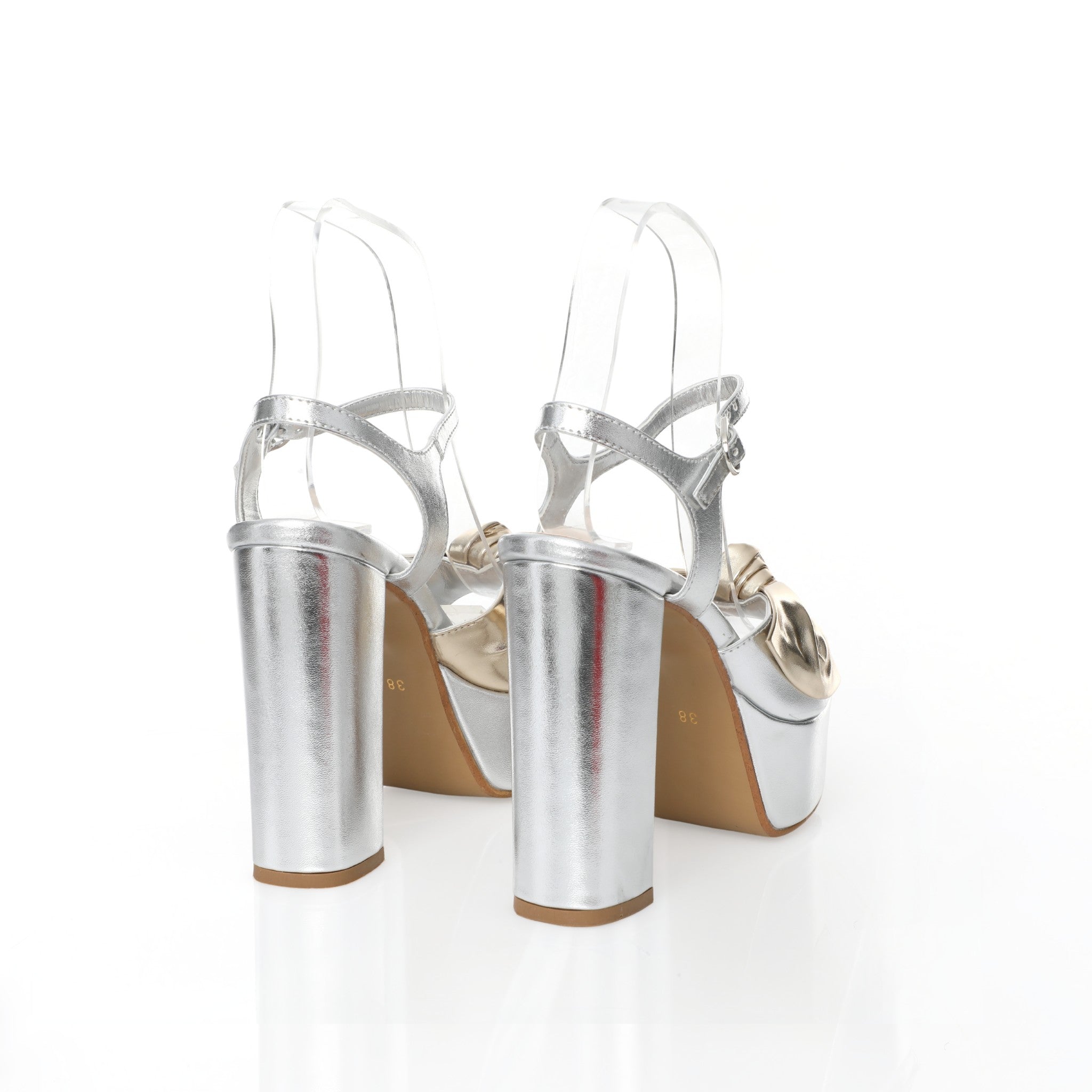 Platform Sandal Argent | Bi-Metallic