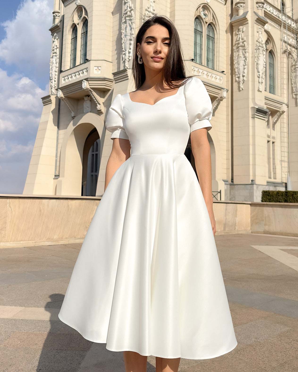 Rochie alba elegantă pentru ocazii speciale