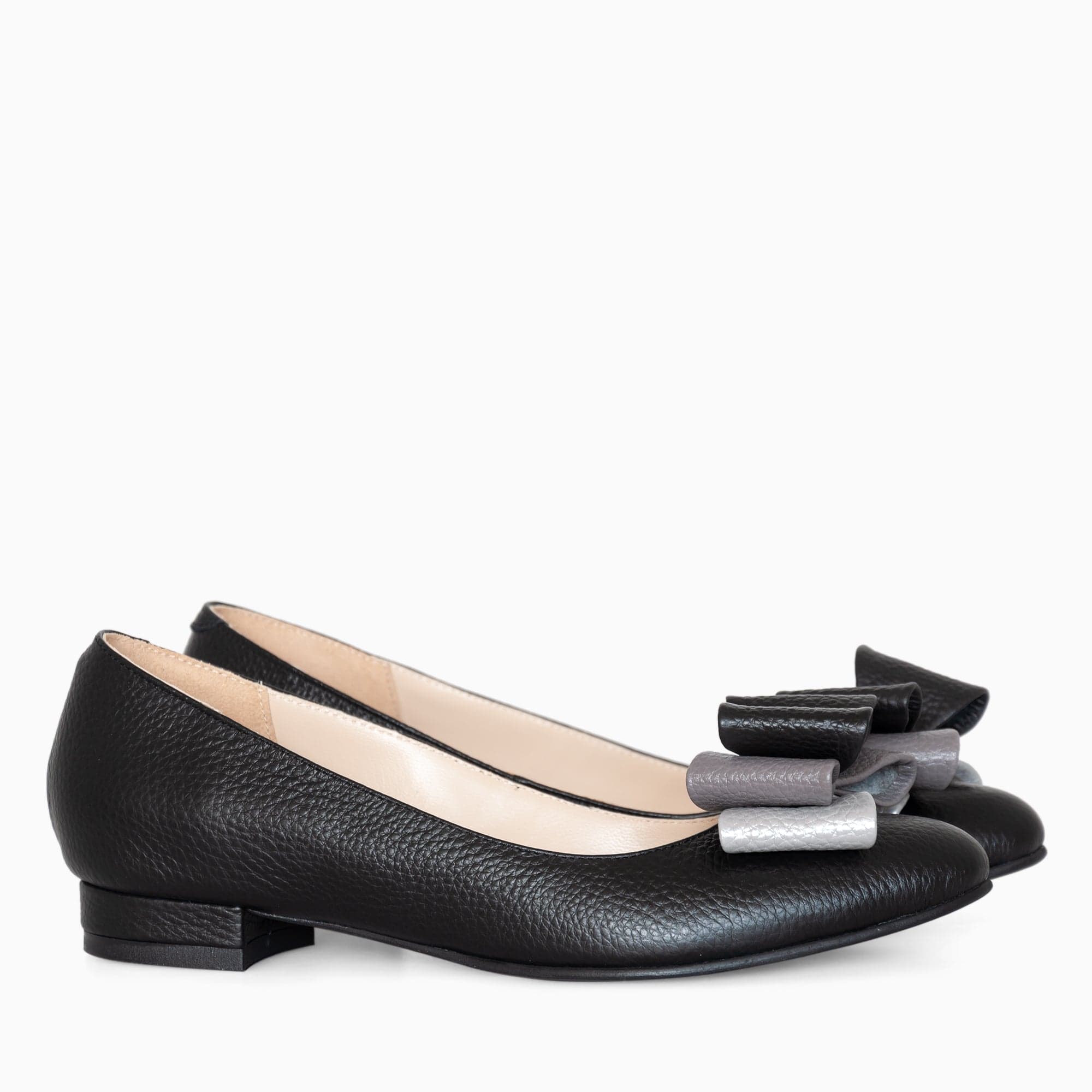 Balerini cu funda din piele naturala neagra Judy