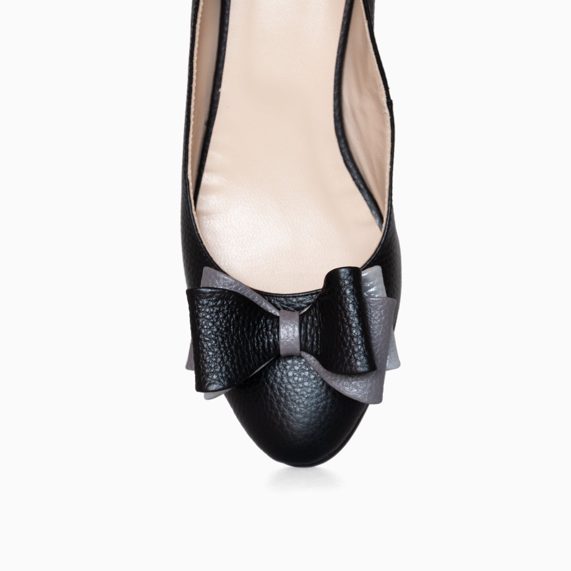 Balerini cu funda din piele naturala neagra Judy